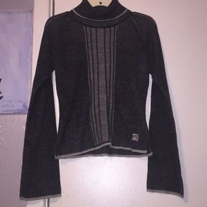 Gray Fitted Turtleneck Sweater